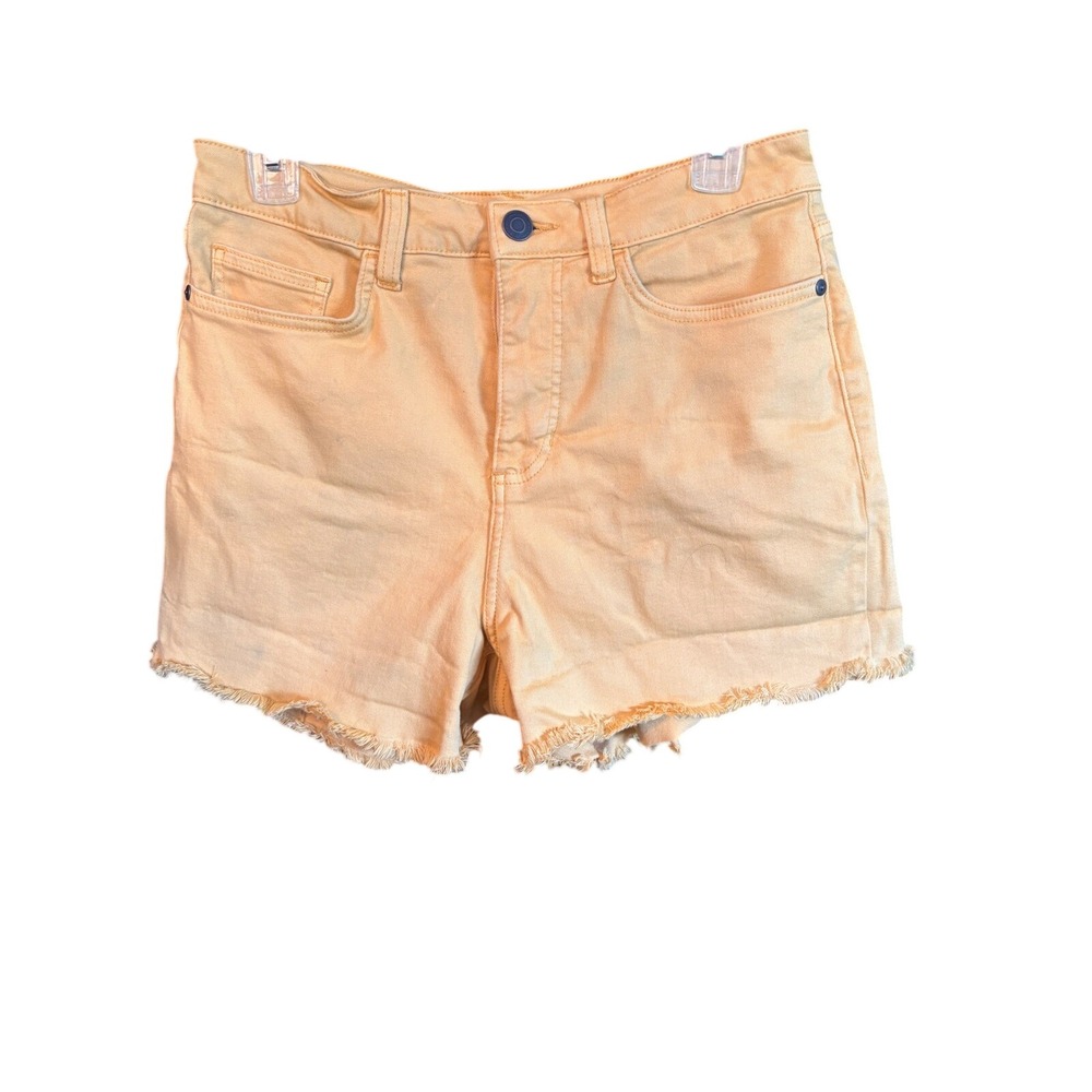 LC Lauren Conrad Mustard Yellow High Waisted Raw Hem Denim Shorts Size 6